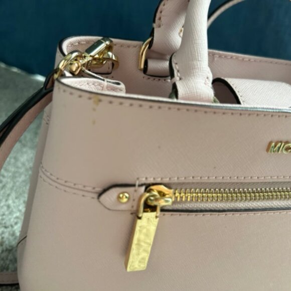 Michael Kors Hailee Small Saffiano Leather XS Satchel Crossbody Bag Blossom - Picture 10 of 11